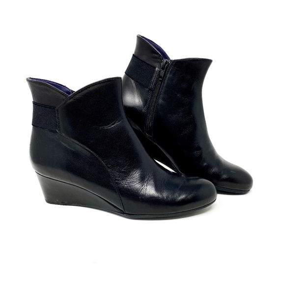 VANELI Leather Wedge Ankle Boots Womens US Size 7.5M - Picture 1 of 9